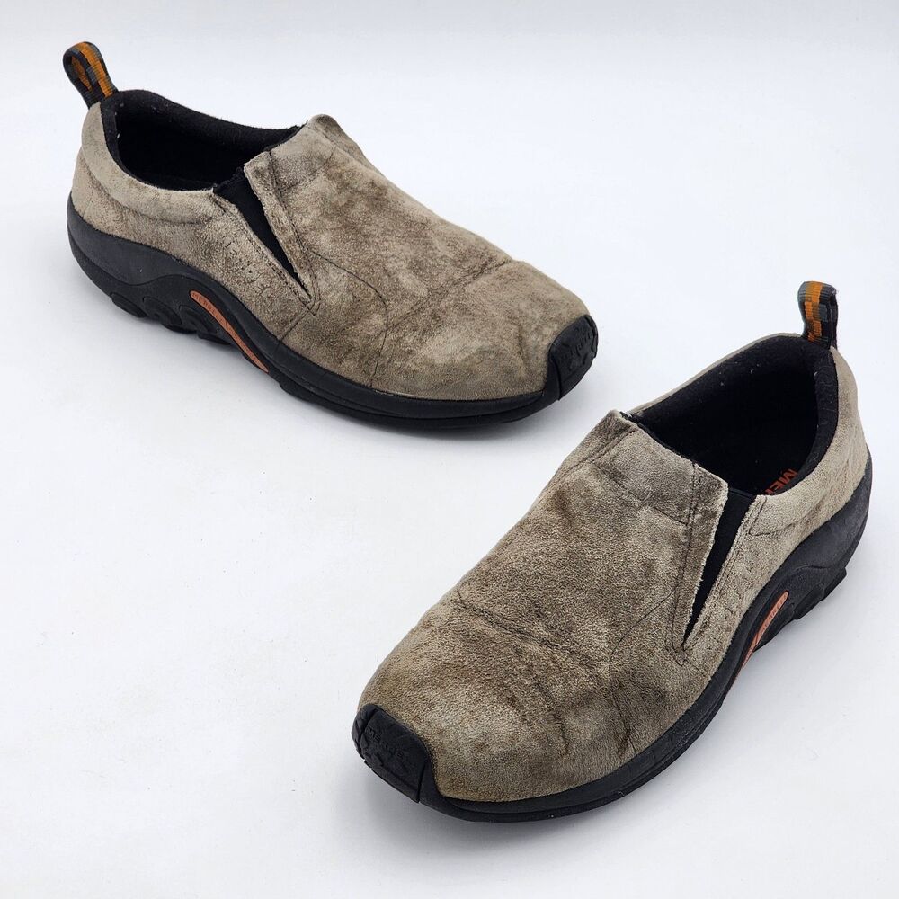 Merrell Jungle Moc Slip On Outdoor Leather Shoes Gray Men's Size 9.5
